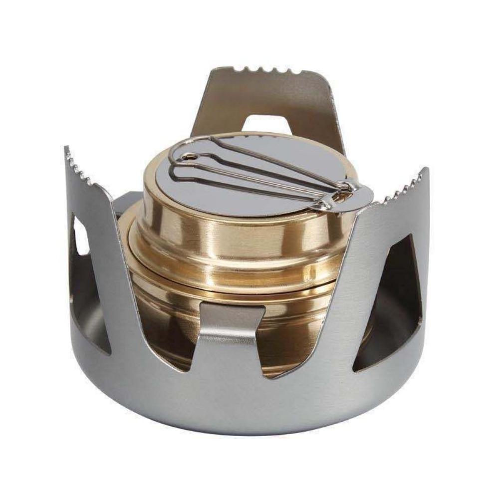 Outdoor Camping Brass Stove with Aluminum Stand Cover Portable Boiling Water Stove Bracket