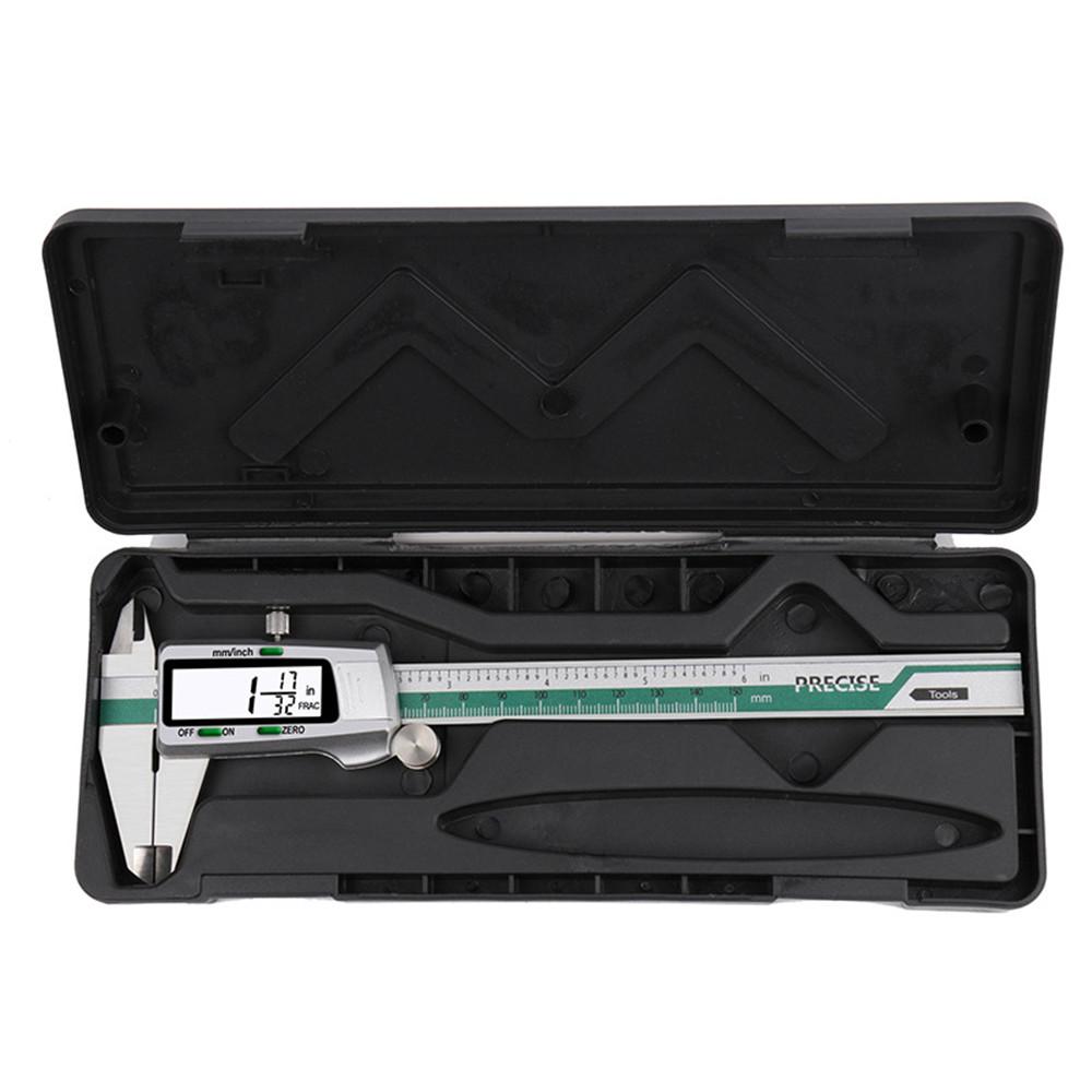 1× 150mm LCD Digital Electronic Vernier Caliper Gauge Stainless Steel Micrometer