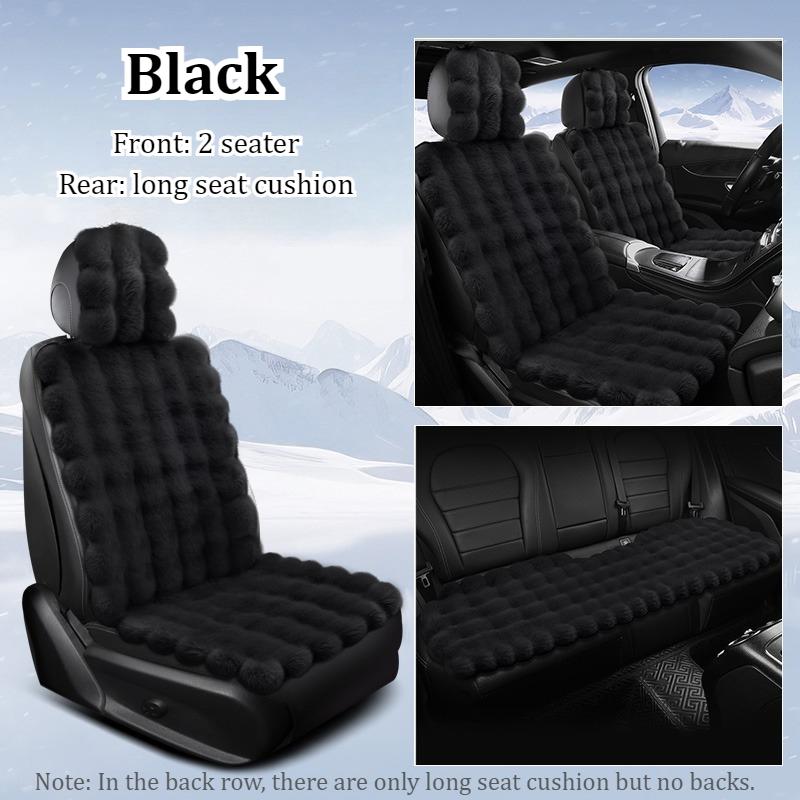 Premium 3D Plush Car Seat Covers with Non Slip Grip Ultra Soft Warmth for Winter 4 Stylish Colors Value Pack Auto Accessories