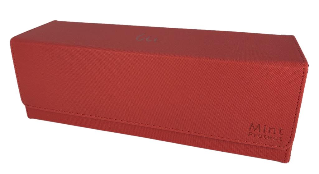 Mint Protect Storage Box for 400 Trading Cards, Fully Protective Sleeves, Hard Case, Deck Case, Storage (Red)