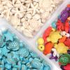 1 Box Ocean Series Turquoise Beaded Set Color Starfish Sea Turtle Loose Spacer Beads Charm Jewelry Making DIY Kit Crystal Line