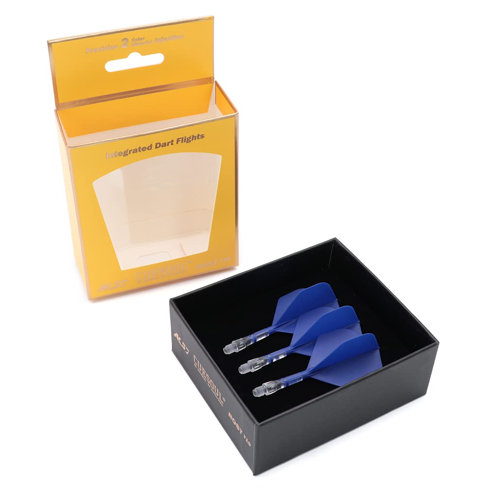 Cuesoul ROST T19 Shaft Integrated Big Standard Dark Blue Clear Small Size Two-Tone Dual-Material Flights, Shape, 3-Club Set, Flights, Shafts,