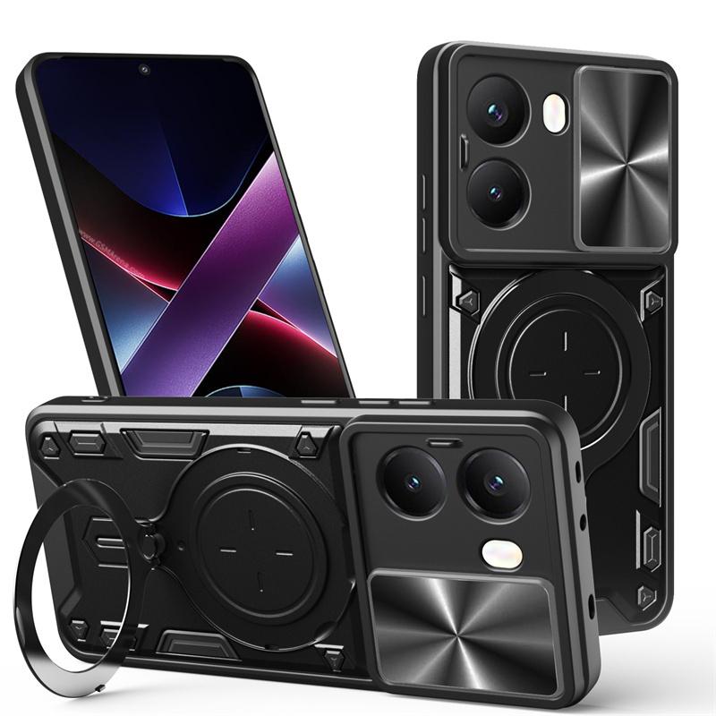 For Poco X7 Pro 5G Case Slide Lens Shockproof Back Cover for Poko Little X7 X7 Pro X7pro Pocox7pro Car Magnetic Ring Stand Funda