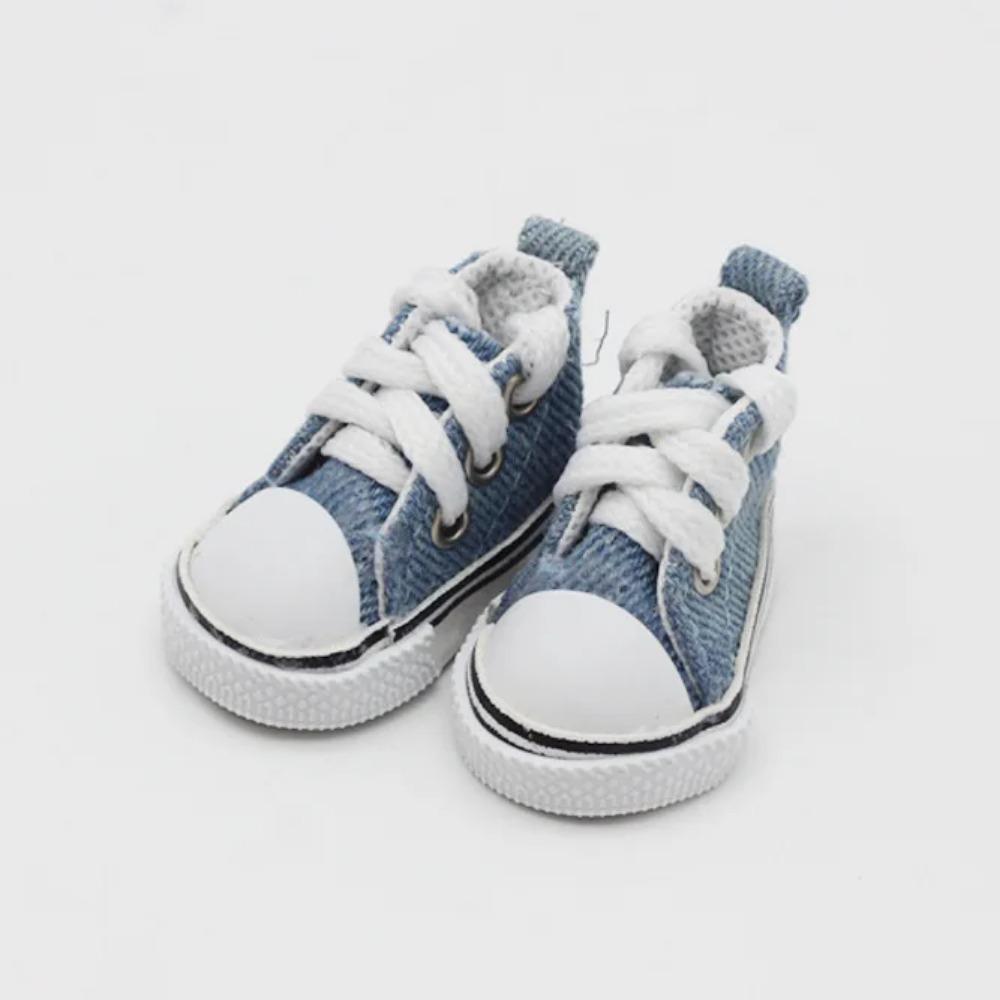 BJD Doll Clothes Accessory 5CM Mini Canvas Shoelace Doll Shoes for Play House Dress Up Accessory 1Pair