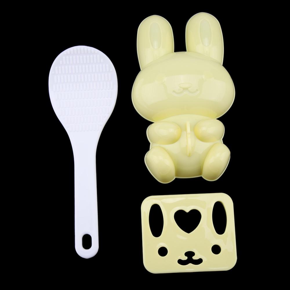 Yellow Rice Ball Mold Food Grade PP Sushi Making Tool New Onigiri Shaper Home Kitchen