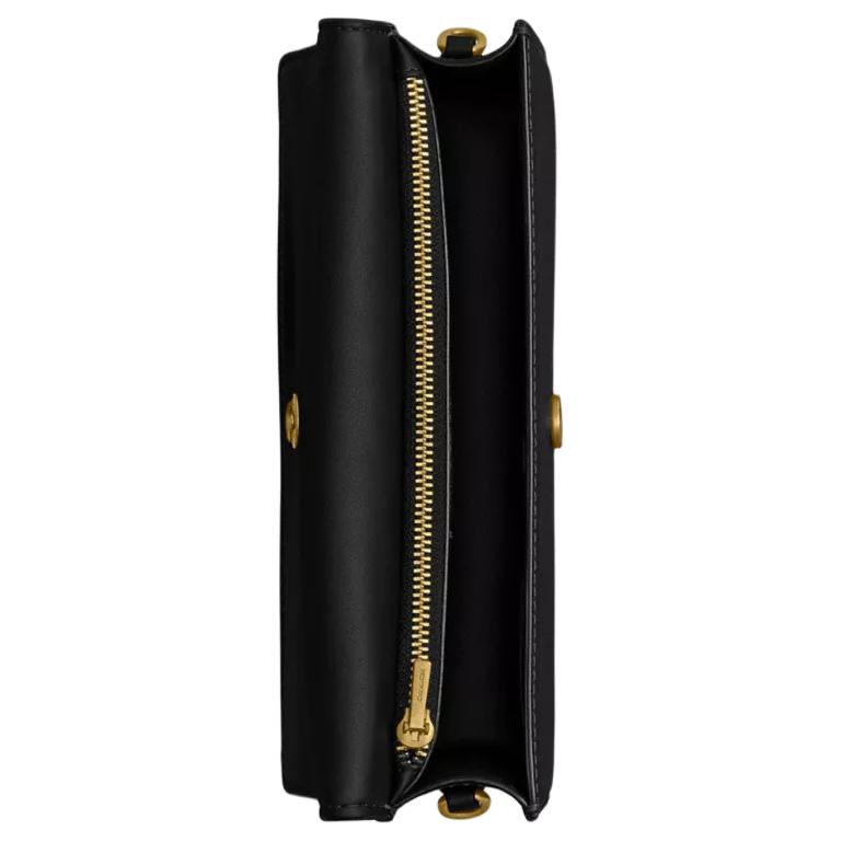 Coach 21 Gold Metal Fastening Crossbody Wallet Women Bags Black CW586-B4BK