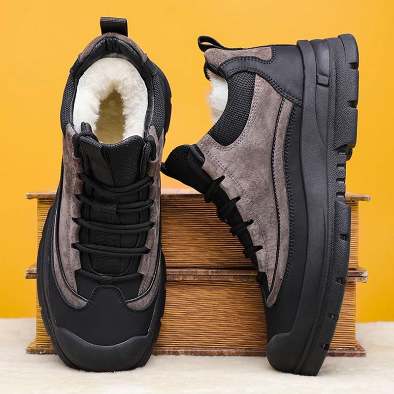 Fashion Winter New Cotton Shoes High Top Shoes Men's Thick Plush Warm Snow Boots Outdoor Waterproof and Cold proof Warm Cotton Boots