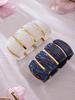 18K Gold-Plated Dopamine Resin Bracelet: European & American Light Luxury Fashion, Versatile Wide Band Elastic Design.