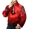 Men's Halloween Print Flannel Zip-Up Sweatshirt with Stand Collar, Plus Size Fall Winter Casual Top