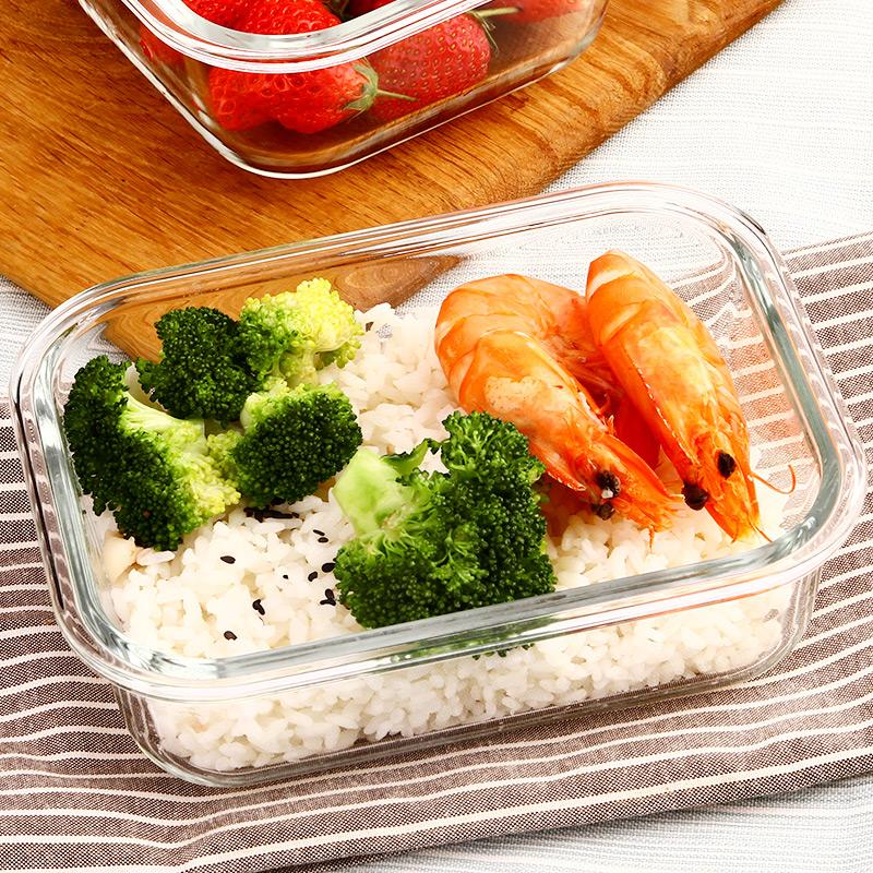 Demasi Heat-Resistant Glass Food Storage Containers, Microwave-Safe Lunch Boxes for Office Workers And Students, Nordic Greenn 700ml*2 + Bag