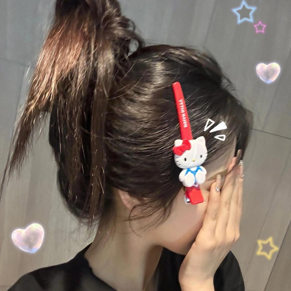 Sanrio Hello Kitty Hair Clip Cute Cartoon Pink Hairpin Girls Fashion Barrettes Bangs Clip Women Hair Accessories Jewelry Gifts