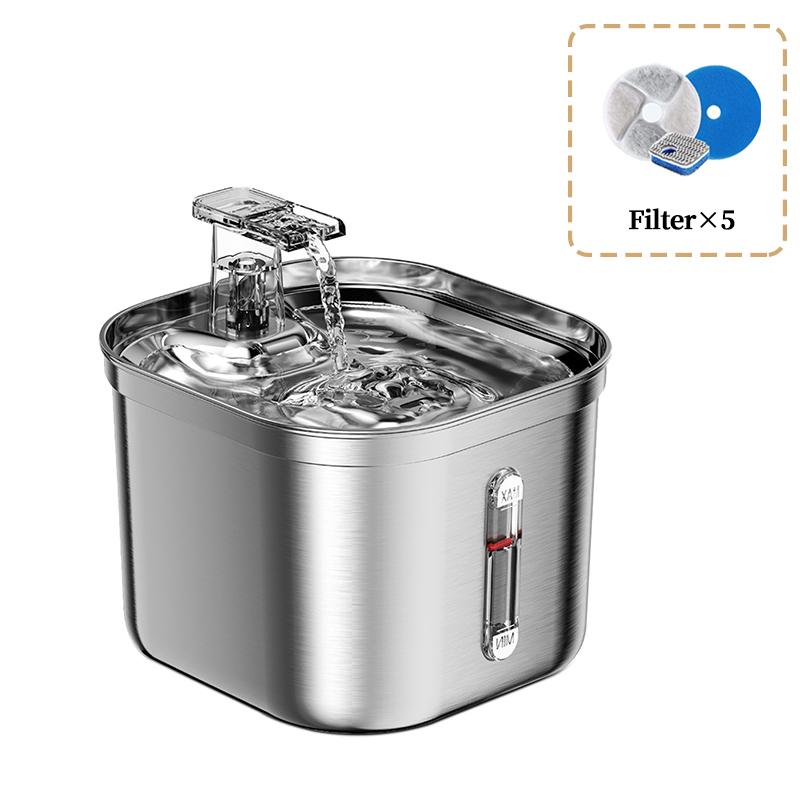 Cat Water Fountain 2.2L/74oz Stainless Steel Pet Water Fountain Dog Water Dispenser Automatic Cat Fountain Dog Bowls Cat Product