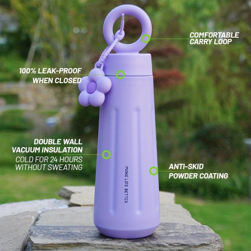 

450ml/15oz Tumbler With Lid 316 Stainless Steel Thermal Water Bottle Reusable Double-Wall Vacuum Insulated Travel Mug Coffee Cup 401-500ml фіолетовий