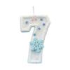 Winter Snowflake Themed Birthday Number Candle with Glittering Sequins For Parties Cakes And Special Occasion Decoration