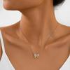 Elegante Colar Pingente Laço de Strass para Mulheres | Joia Moderna, Simples e Versátil