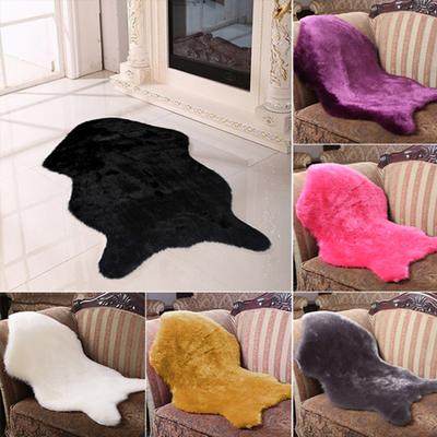 Fluffy Faux Fur Geometric Door Mat Floor Rug Carpet Living Room Bedroom