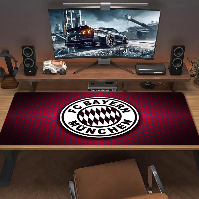 FC Bayern München Kunstfarbe Mauspads Großes Gaming Tischkissen Rutschfest Laptop Tablet Großes Mauspads XXL Matte Mini PC Spielmatte Mit Verriegeltem Rand