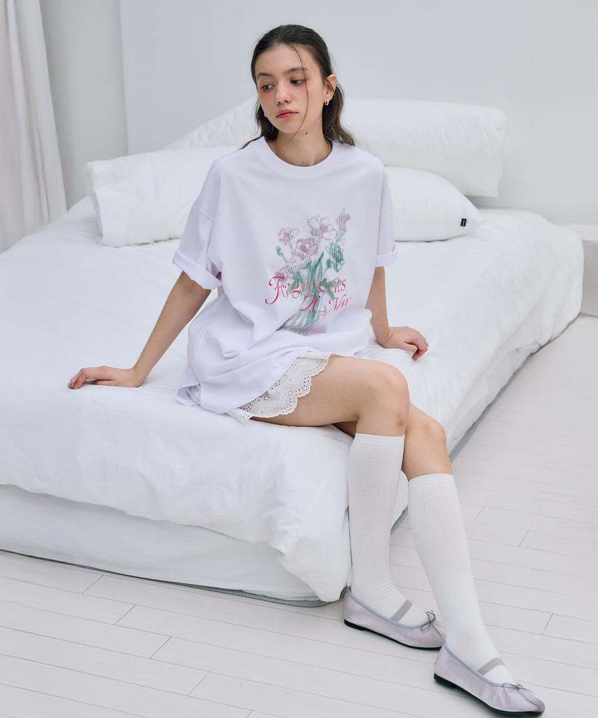 Metapeo Met Flower Base Dtp Short Sleeve T-Shirt Pure White