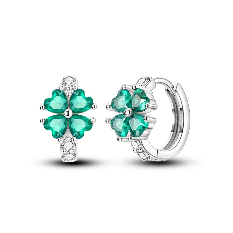 925 Silver Earrings Jewelry Hoop Flower Ear Studs Campanula Sparkling Pave Earring Wedding Gift For Women Anniversary