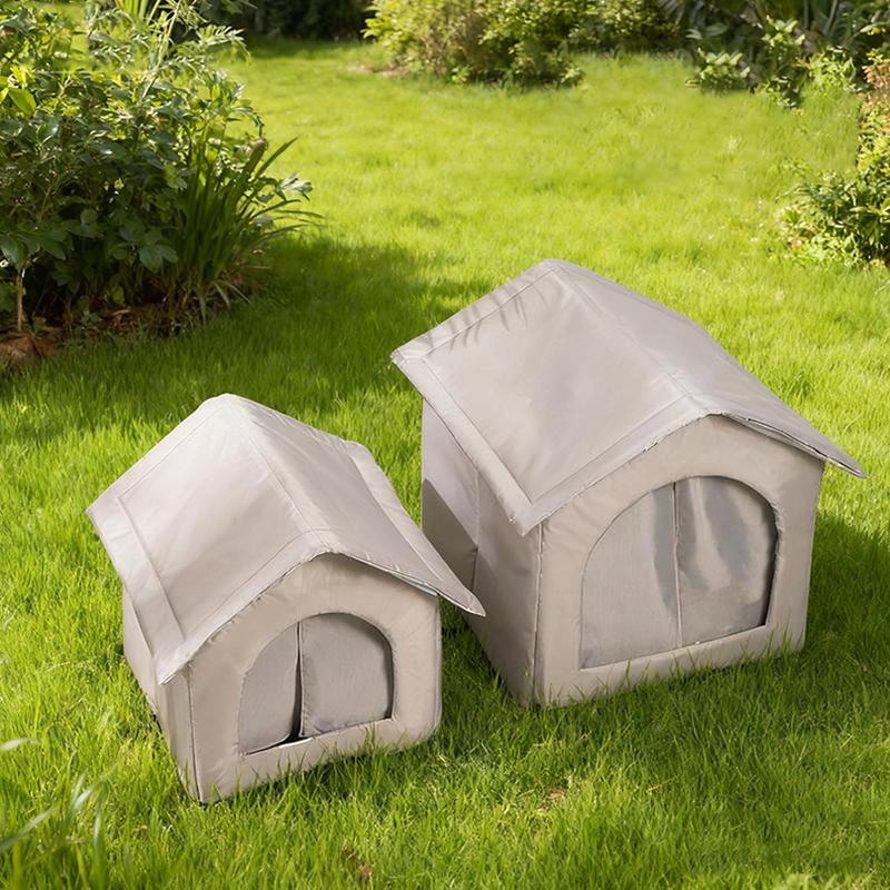 1Pc Aluminum Film Dog Oxford Cloth Warm Pet Air-conditioned House Convenient Cat Summer/Winnter Closed Pet Nest Large Space