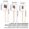 Wood Angled Sash Paint Brush Set Verstaile Wood Handle Paint Brushes Set Easy To Use Short Cut Angle Sash Tool for Painter
