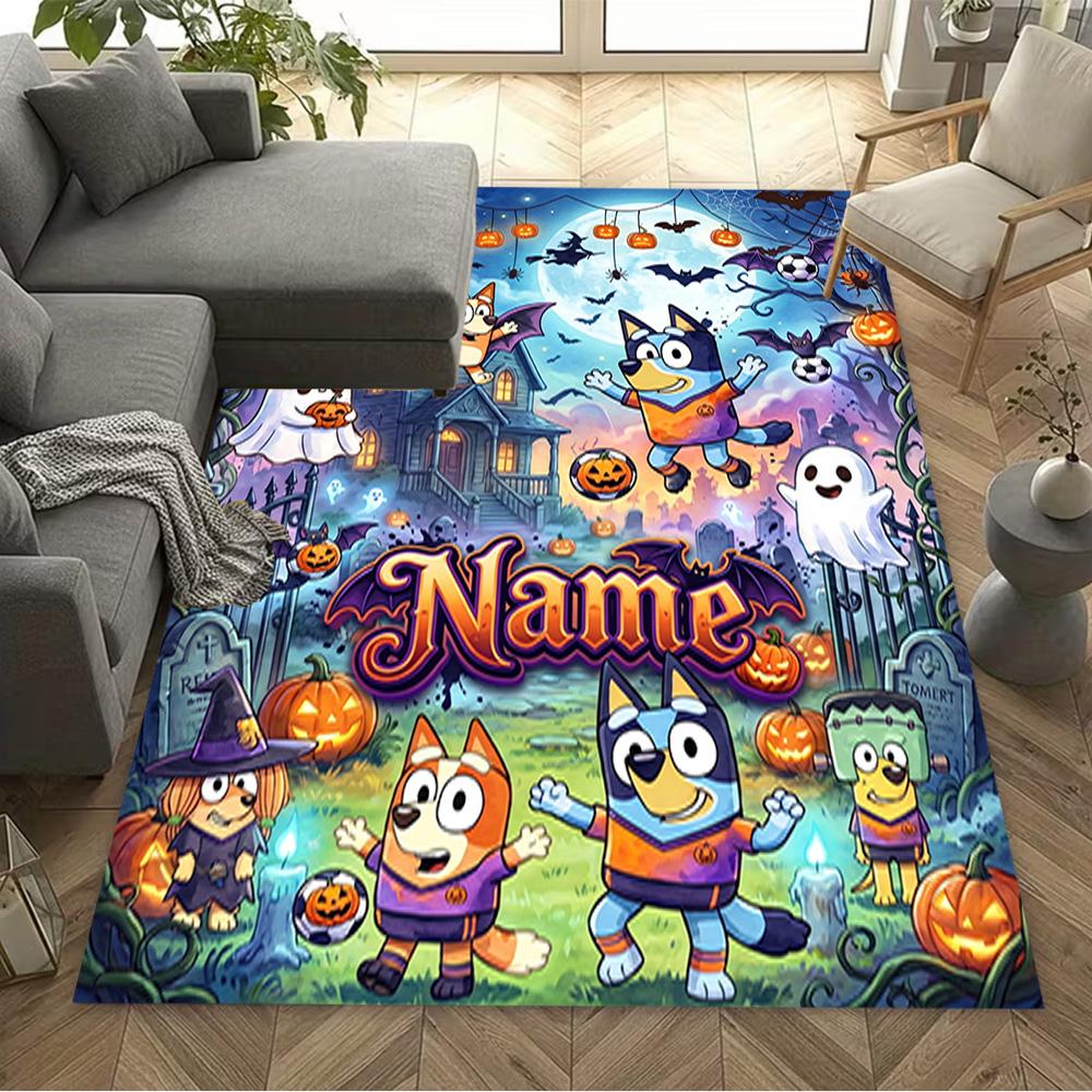 Bluey Adventures Customize Text Area Rug Perfect for Study room Foyer Dormitory Kitchen Antislip Carpet Office home decor Perfect Gift for Women/Men