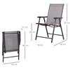 Set of Two Folding Garden Chairs - Grey