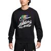 Nike Felpa da uomo con girocollo e maniche lunghe in Club Fleece con stampa logo Nera FZ0812-010