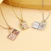 Collana con Medaglione Inciso Foto Personalizzato Ciondolo a Forma di Libro con Foto e Testo Personalizzati Gioielli Commemorativi Regalo per Coppie/Famiglie