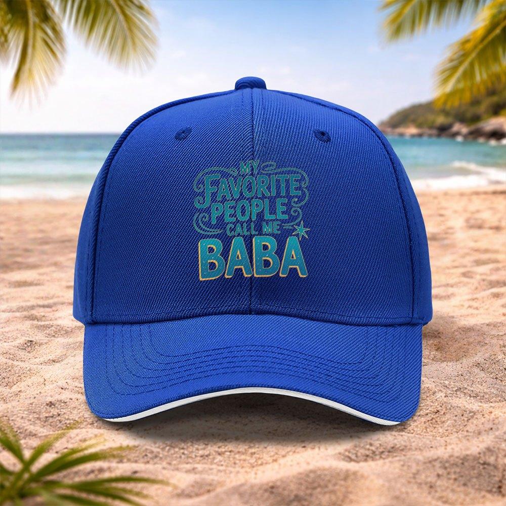 MY FAVORITE PEOPLE CALL ME BABA Baseball Cap  Adjustable Unisex Sporty Cap for Running Fitness Outdoor Lightweight