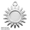 Personality DIY Blank Settings Base Stainless Steel Sun Heart Cabochons Pendants For Jewelry Making Supplies Tray Charm Pendant