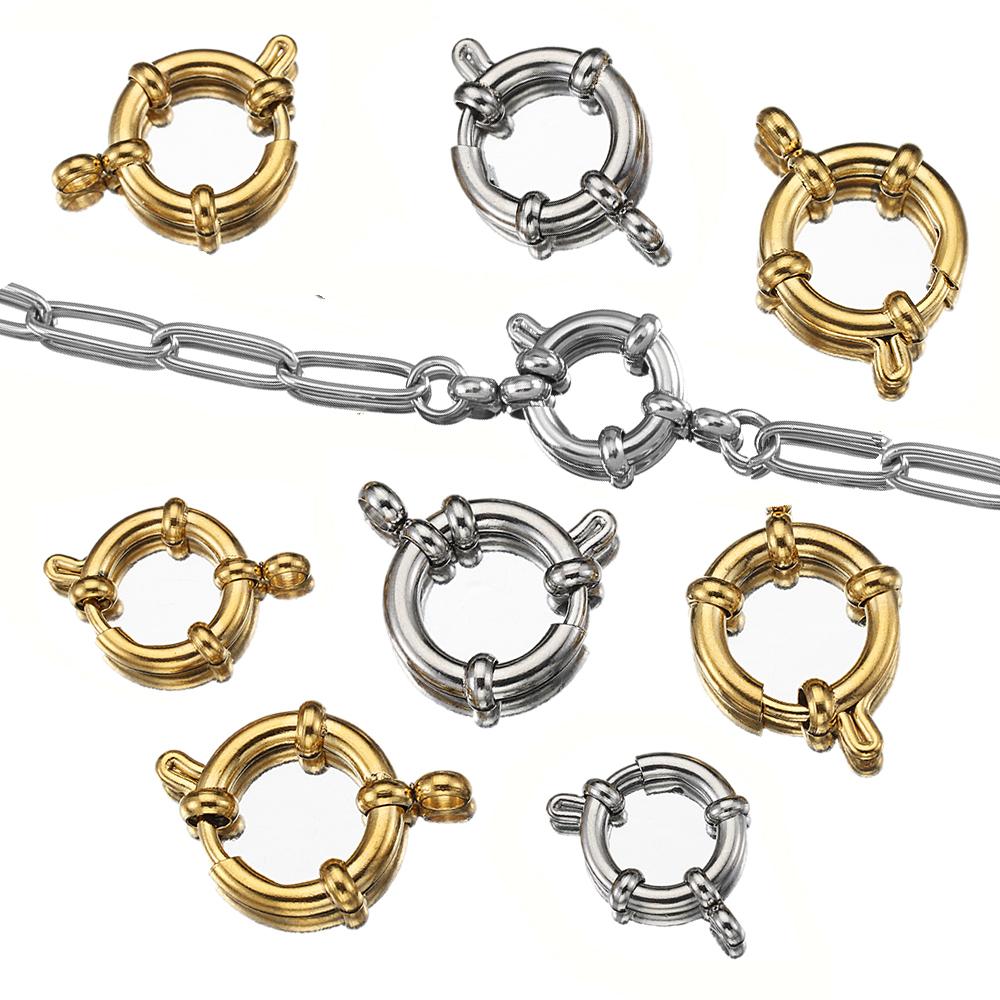 4pcs Stainless Steel Spring Clasps Round Clasp Bracelet Connectors for DIY Necklace Jewelry Making Accessories 10 12 14 16 18mm