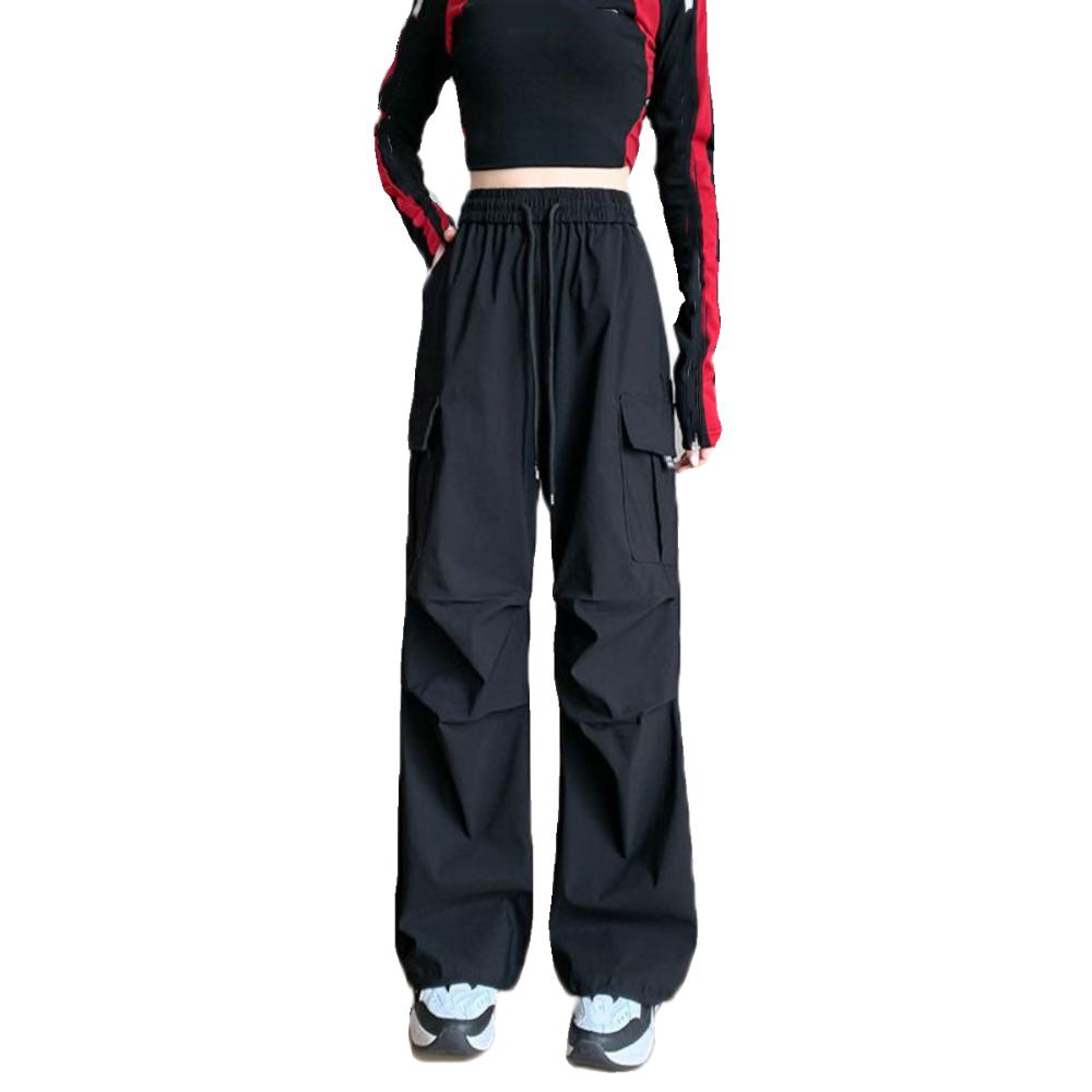 Solid Color High Waist Trousers Straight Sweat Pants Women Fashion Wide Leg Loose Pants  Sports