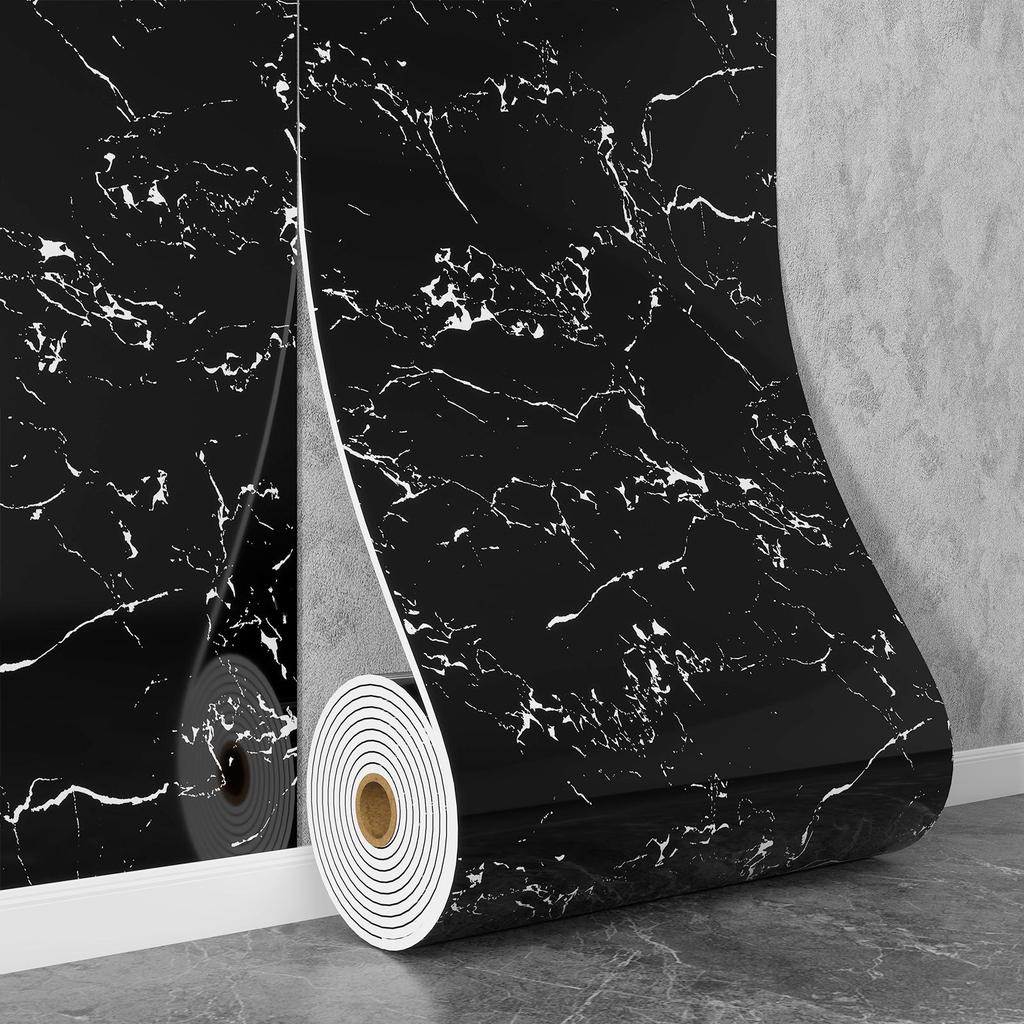 Self-Adhesive Waterproof Imitation Marble Tile Wall Sticker for Bathroom, Living Room, Kitchen, and TV Background.