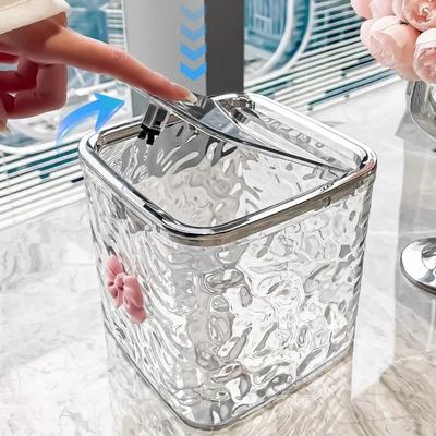 Organisateur d'accessoires pour cheveux de chambre à coucher Boîte de rangement Organisateur en acrylique transparent pour serre-têtes nœuds, Organisation de cotons-tiges, Salle de bain