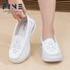 Women's Summer Cowhide Nurse Shoes: Breathable, Soft-Sole, Non-Slip Air Cushion Work Shoes for Comfort