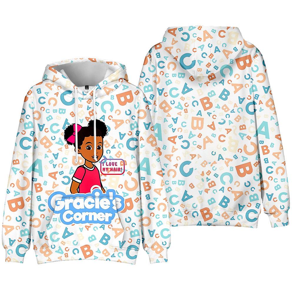 

8 цветов Унисекс Худи Свитшот Gracies Corner с мультяшным принтом Уличная одежда Худи для пар Мужские Женские XS белый