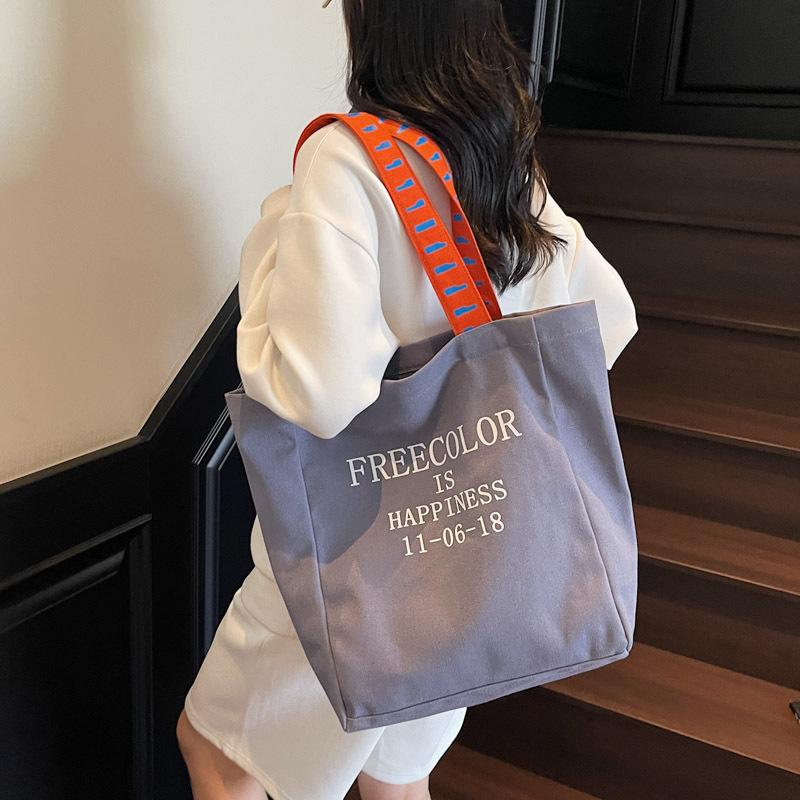 Lässige Faulwind-Großraumtasche Damen 2025 neue leichte und vielseitige Pendler-Schultertasche Canvas-Tasche Tragetasche