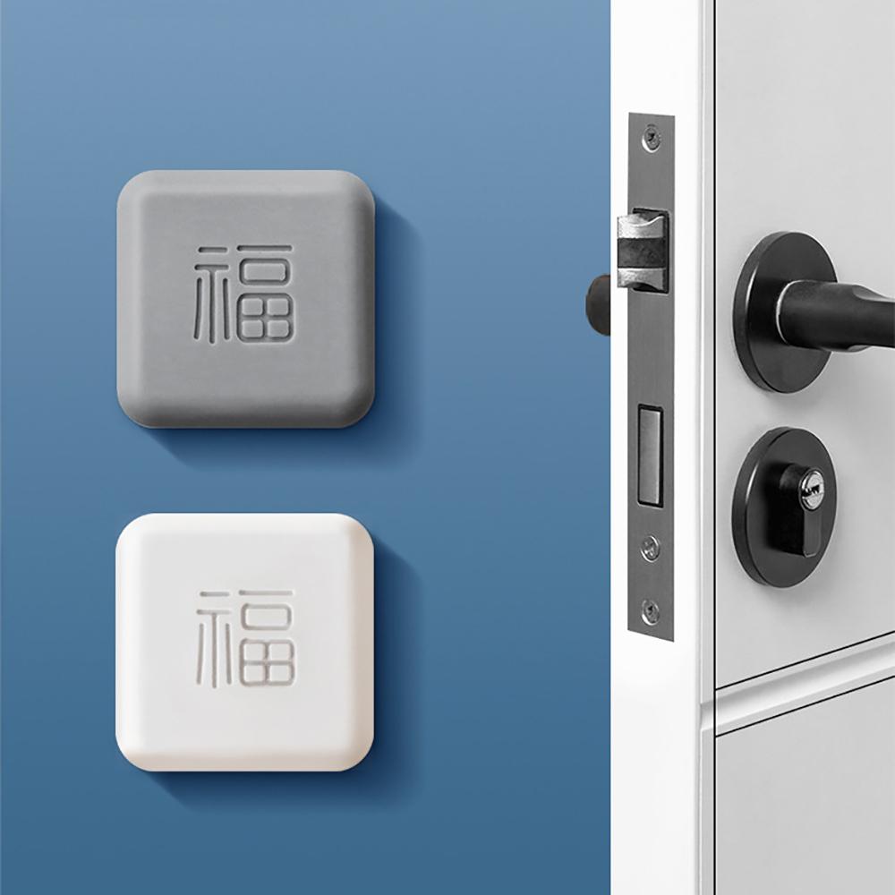Silicone world Door Stoppers Wall Protection Safety Shock Absorber Door Handle Bumpers Self Adhesive Round SquareWall Protectors
