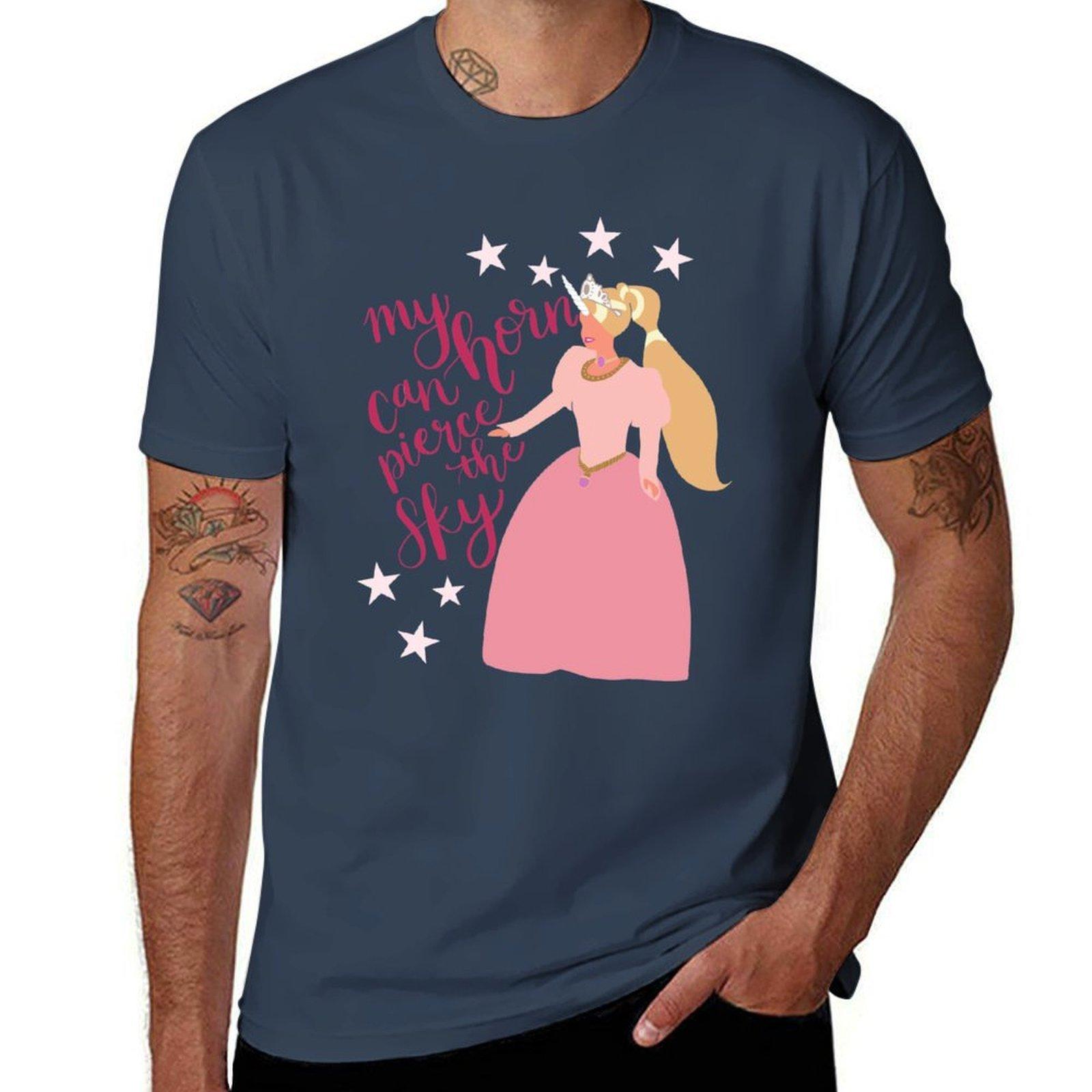 Princess Unicorn TShirt Plus Size Solid Color TShirt S