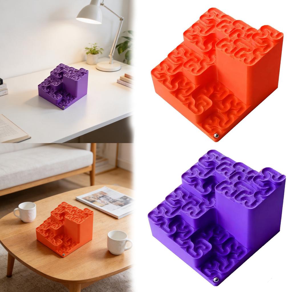 3D Printed Track With Hilbert Curve Design , Desktop Ornament