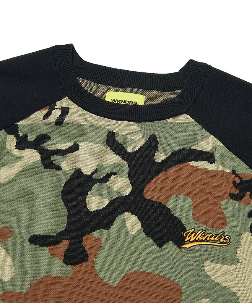 WKNDRS Raglan Knit Sweater (Camo)