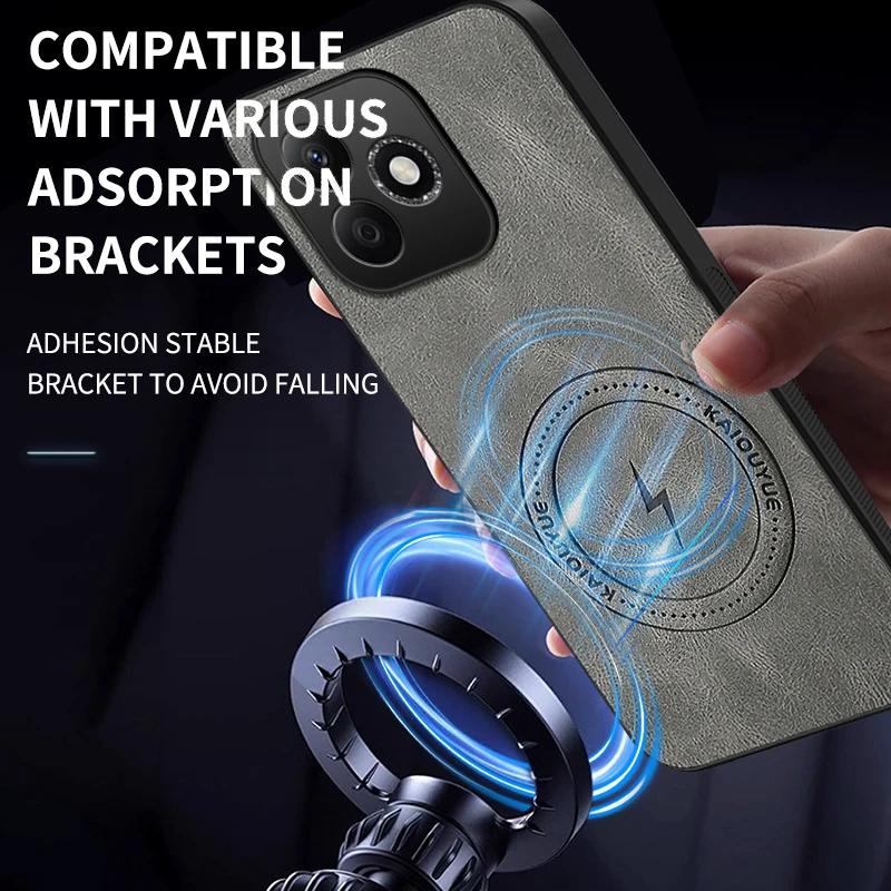 Für Huawei nova 14 Pro/nova 14Pro Hülle Einfach Stilvoll Magnetische Saugung Luxuriöses PU-Leder Hautfreundlich Anti-Drop Rückseite