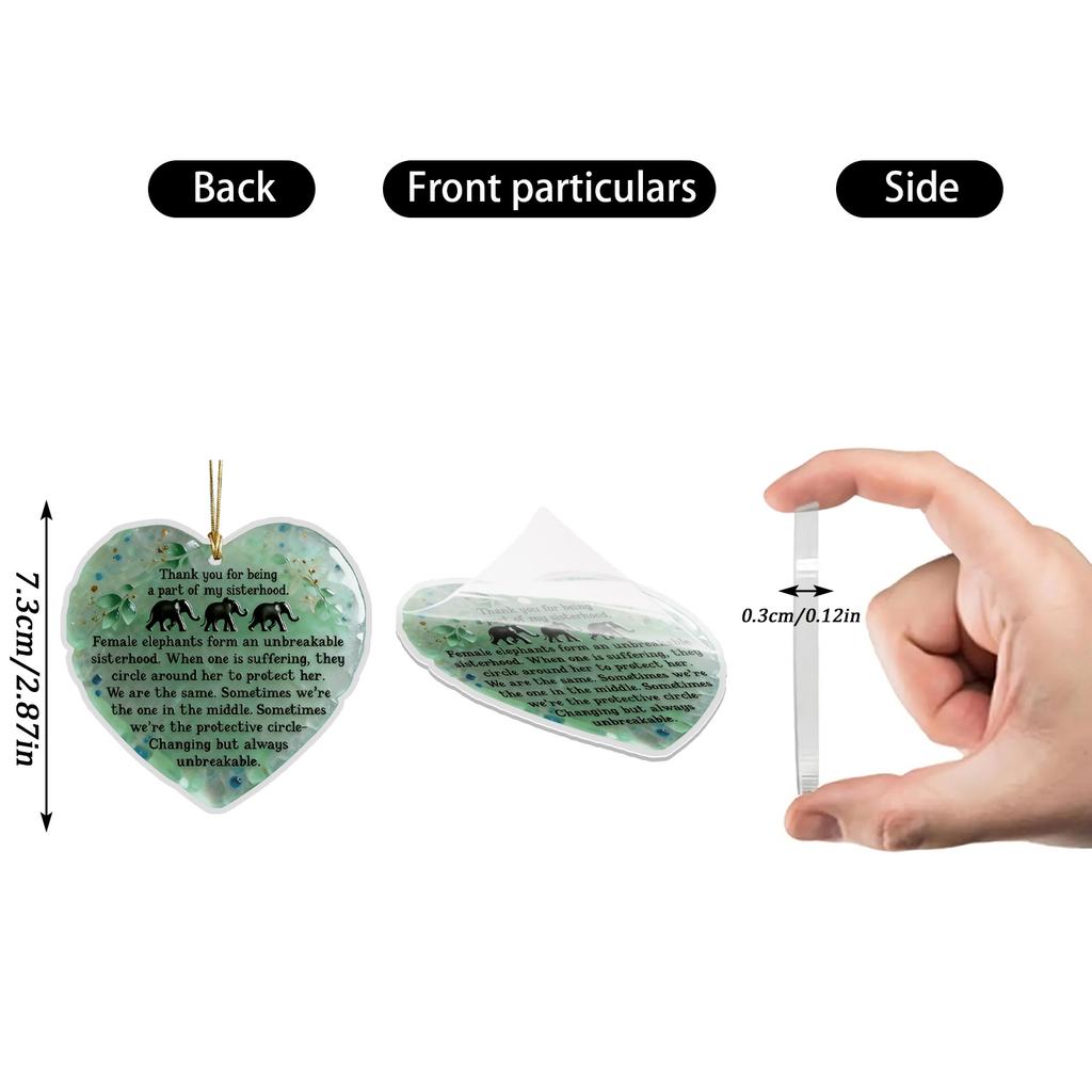 2d Acrylic Heart Shaped Sea Glass Friendship Decor,Friendship Heart Keepsake,Friendship Heart Ornament For Tree Hanging Ornaments,