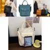 Minimalist Japanese Style Canvas Shoulder Bag For College Students With Zipper Closure
