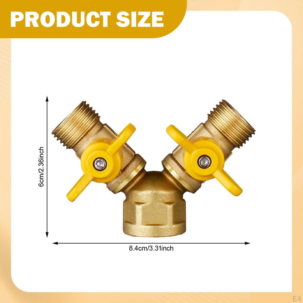 Robinet de închidere cu trei căi în formă de Y pentru gaz, compact, de schimb, conector splitter pentru furtun cu