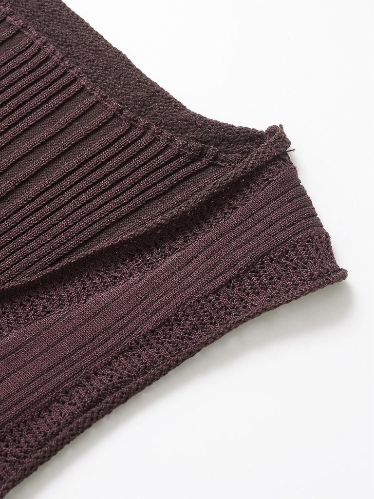 2025 Spring Women's European & American Style Ribbed Sleeveless Knitted Top