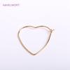 Trendy 35mm*37mm Gold Color Heart Hoop Earrings,Brass Metal 0.9mm Ear Wire Hooks DIY Fashion Jewelry Crafts Wholesale