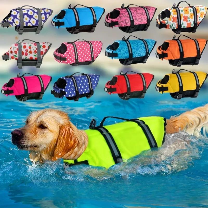 Dog Swimming Vest Pet Life Jacket Dog Swimming Suits Summer Beach Surfing Drifting Dogs Life Vest Buoyancy Clothes Dog Vest