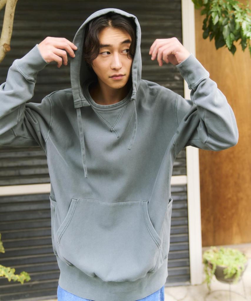 Snow Peak Garment Dyed Hoodie Large SW-25AU013, Men's/Women's, Charcoal,